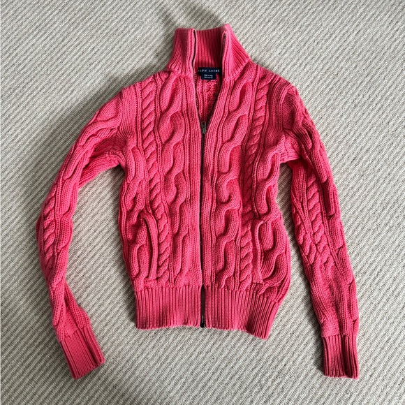 Ralph Lauren Sweaters - Ralph Lauren Coral Cable Knit Turtleneck Sweater